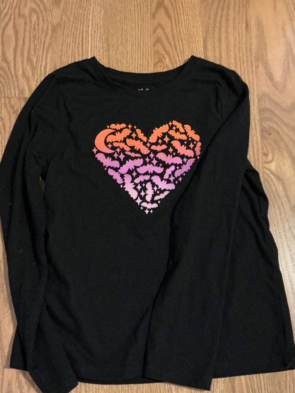 Cat and Jack Black Orange Glitter Bats Heart shape size 8